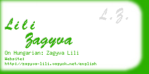 lili zagyva business card